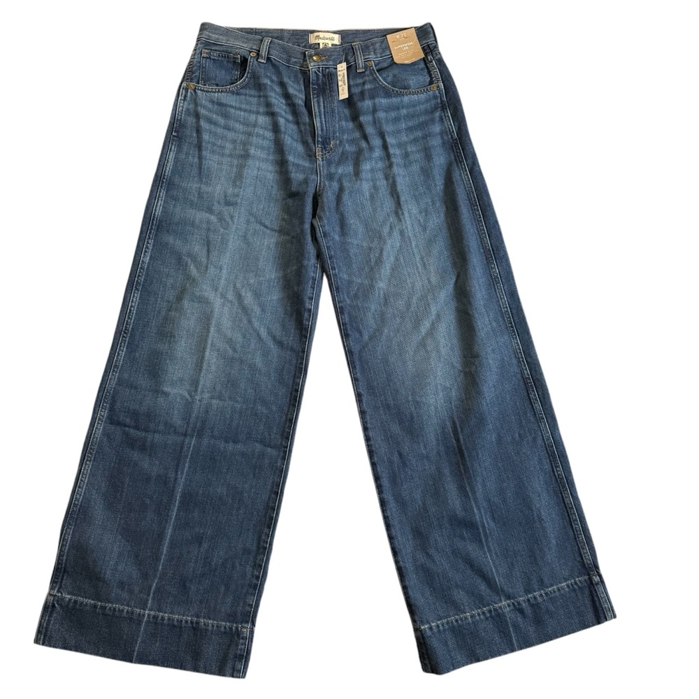 Madewell Women’s Superwide-Leg Blue Jeans Full Length Denim High Waist NWT